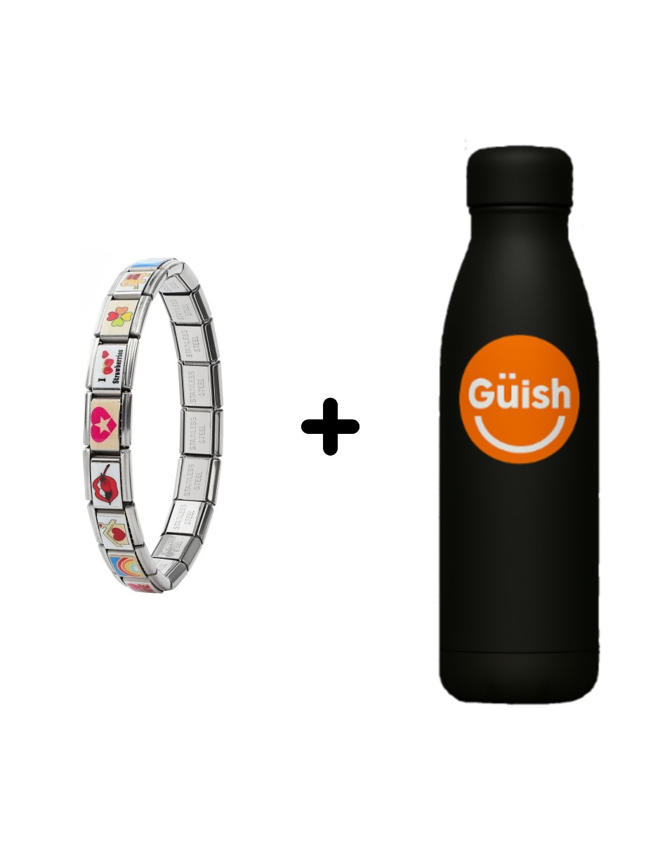 Foto 2 pulgar | Pulsera Genérica Italiana De Acero Inoxidable + Gratis Termo Güish De Regalo