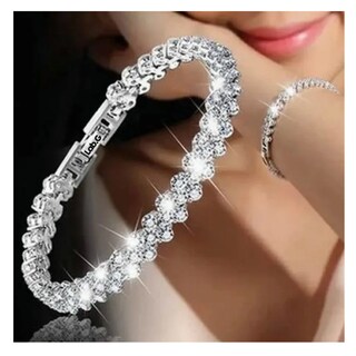 Foto 2 | Pulsera De Cristal Para Mujer Plata Blanca Y Oro Rosa Lab.g, 2 Pzs