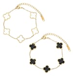 2 Xtellar Pulsera Trébol Cuatro Acero Inoxidable Regalo Novia Mujer