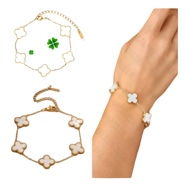 Foto 5 pulgar | 2 Xtellar Pulsera Trébol Cuatro Acero Inoxidable Regalo Novia Mujer