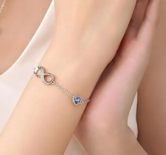 Foto 2 | Pulsera Xtellar Plata Mujer Fina Amor Infinito Corazones Ajustable