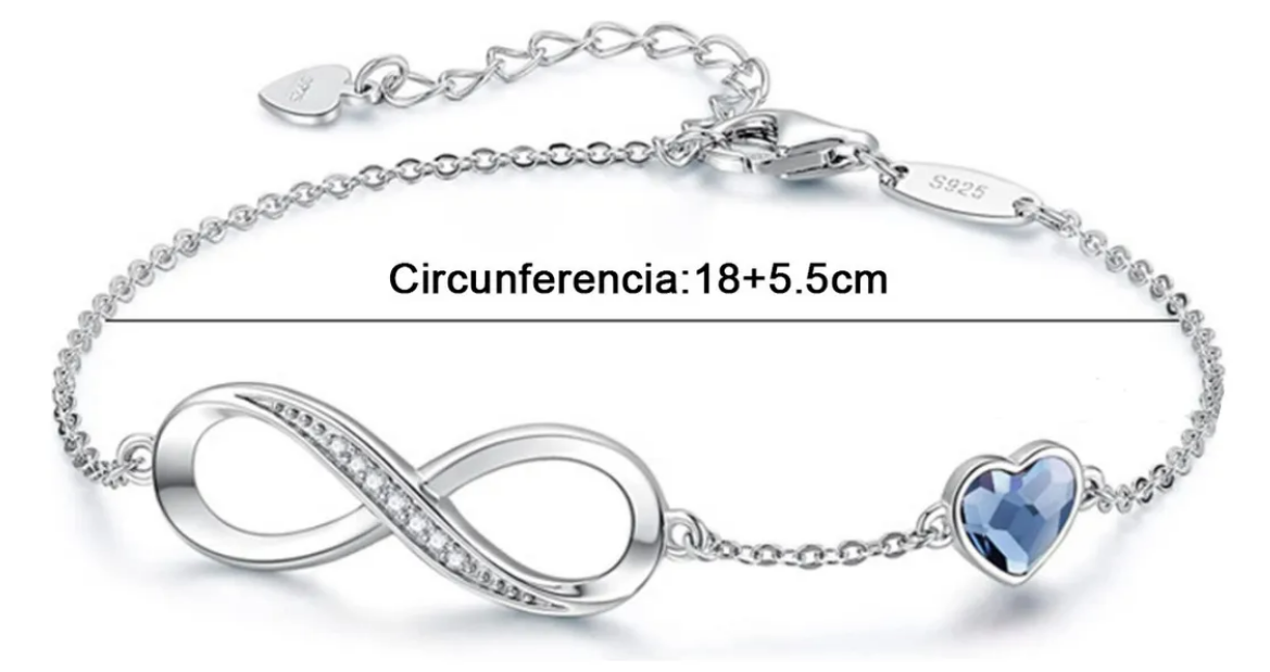 Foto 3 | Pulsera Xtellar Plata Mujer Fina Amor Infinito Corazones Ajustable