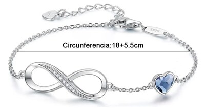 Foto 3 | Pulsera Xtellar Plata Mujer Fina Amor Infinito Corazones Ajustable