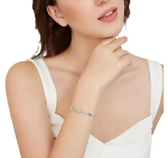 Foto 4 | Pulsera Xtellar Plata Mujer Fina Amor Infinito Corazones Ajustable