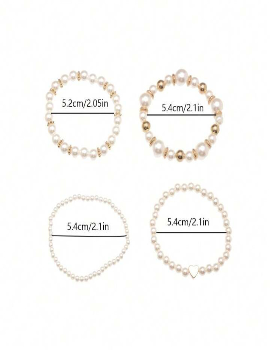 Foto 4 pulgar | 4pzs Pulsera De Perlas + Gratis Termo Güish De Regalo