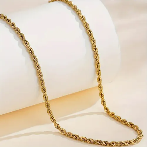 Foto 5 pulgar | 2pz Xtellar Pulsera Y Collar  Acero Inoxidable Hombre Oro