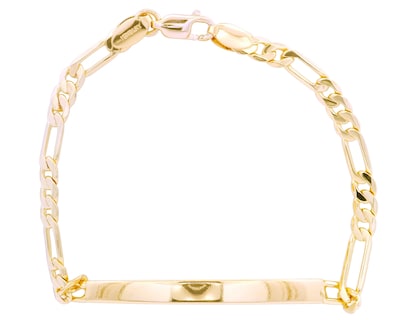 Foto 1 | Pulsera Placa Pulida Tejido 3x1 18cm Chapa De Oro 18k Ch107