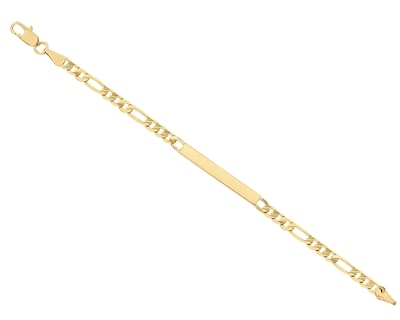 Foto 2 | Pulsera Placa Pulida Tejido 3x1 18cm Chapa De Oro 18k Ch107