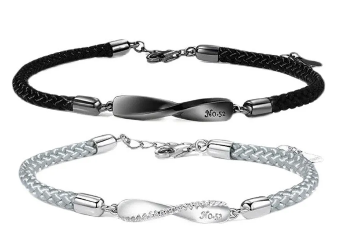 2pulseras Pareja Regalo Mujer Hombres El Bucle De Möbius