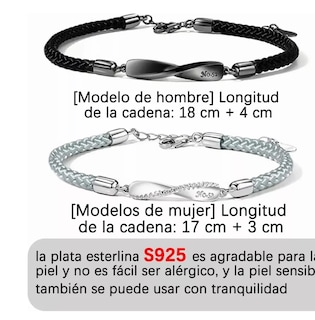 Foto 3 | 2pulseras Pareja Regalo Mujer Hombres El Bucle De Möbius