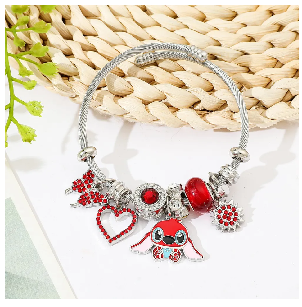 Foto 5 | Pulsera Plata Para Stitch Dije Ajustable Joyeria Mujer