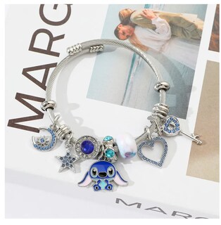 Foto 3 | Pulsera Plata Para Stitch Dije Ajustable Joyeria Mujer