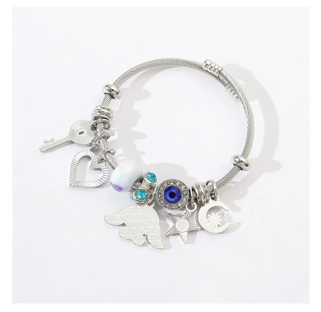 Foto 5 | Pulsera Plata Para Stitch Dije Ajustable Joyeria Mujer