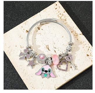 Foto 4 | Pulsera Plata Para Stitch Dije Ajustable Joyeria Mujer