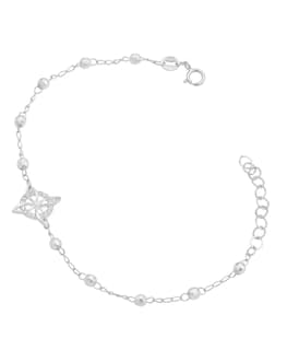 Foto 3 | Pulsera Ajustable Nudo Bruja Bolitas Diamantadas Plata 925 Color Blanco Largo 20 Cm