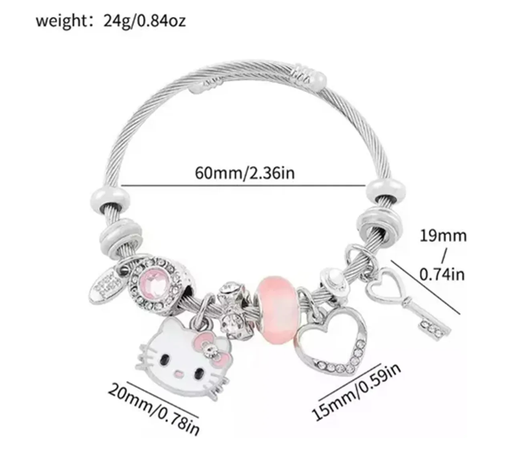 Foto 3 pulgar | Pulsera Ajustable De Plata Con Dije De Gato