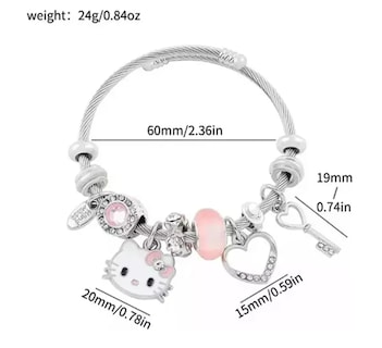 Foto 2 | Pulsera Ajustable De Plata Con Dije De Gato