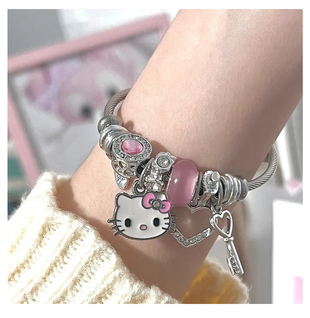 Foto 6 pulgar | Pulsera Ajustable De Plata Con Dije De Gato