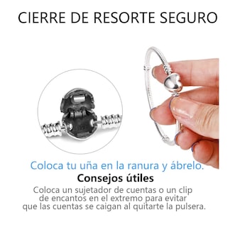 Foto 3 | Pulsera Plata Corazón Para Charms Cadena Serpiente Brochepulsera Plata Corazón Para Charms Cadena Serpiente Broche