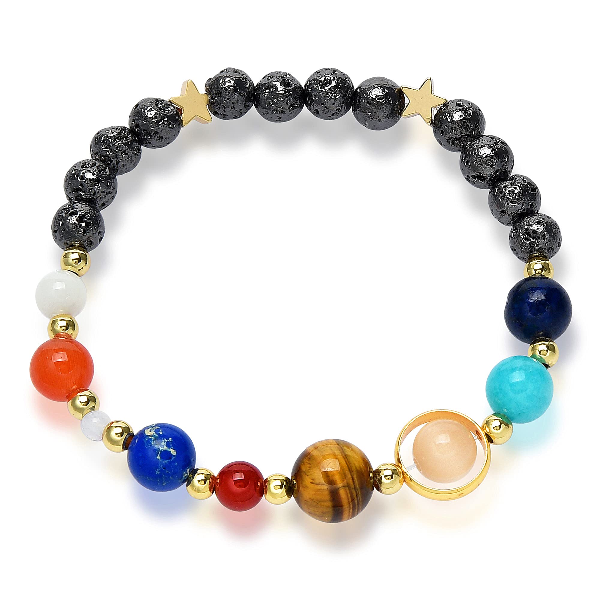 Foto 2 pulgar | Pulsera West Coast Jewelry Solar System Con Cuentas De Piedra De Lava De 6 Mm - Venta Internacional.