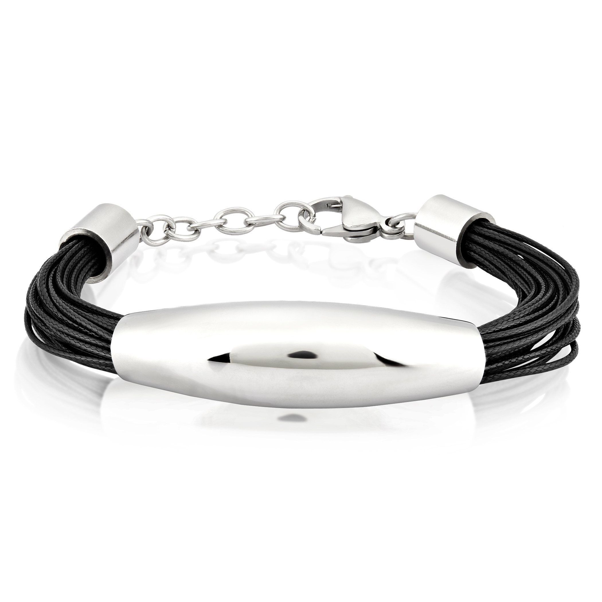 Foto 1 | Pulsera De Cuero Sintético De Acero Inoxidable West Coast Jewelry Elya - Venta Internacional.