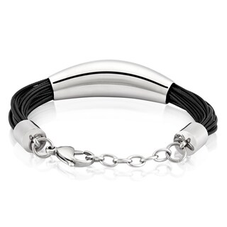 Foto 2 | Pulsera De Cuero Sintético De Acero Inoxidable West Coast Jewelry Elya - Venta Internacional.