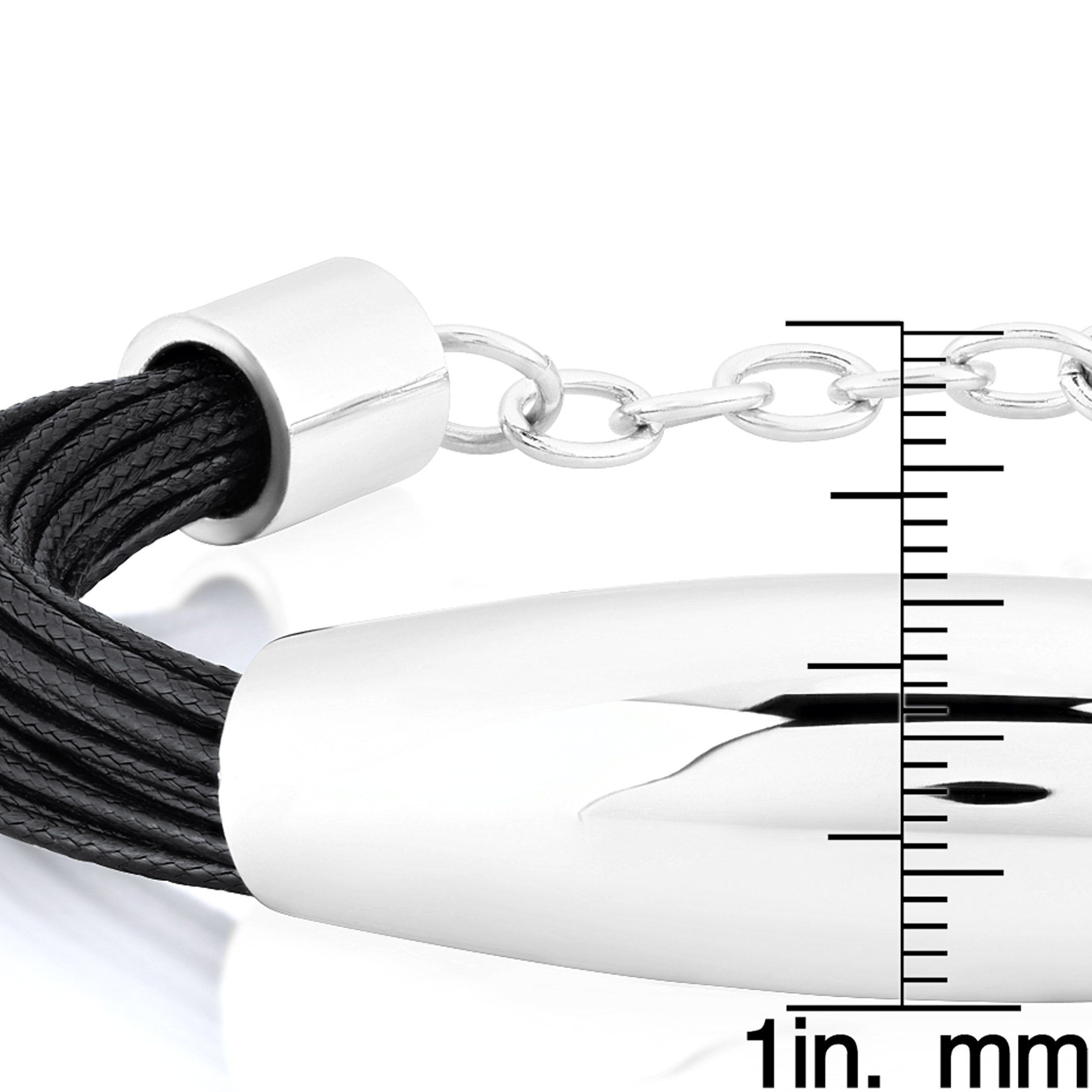 Foto 3 | Pulsera De Cuero Sintético De Acero Inoxidable West Coast Jewelry Elya - Venta Internacional.