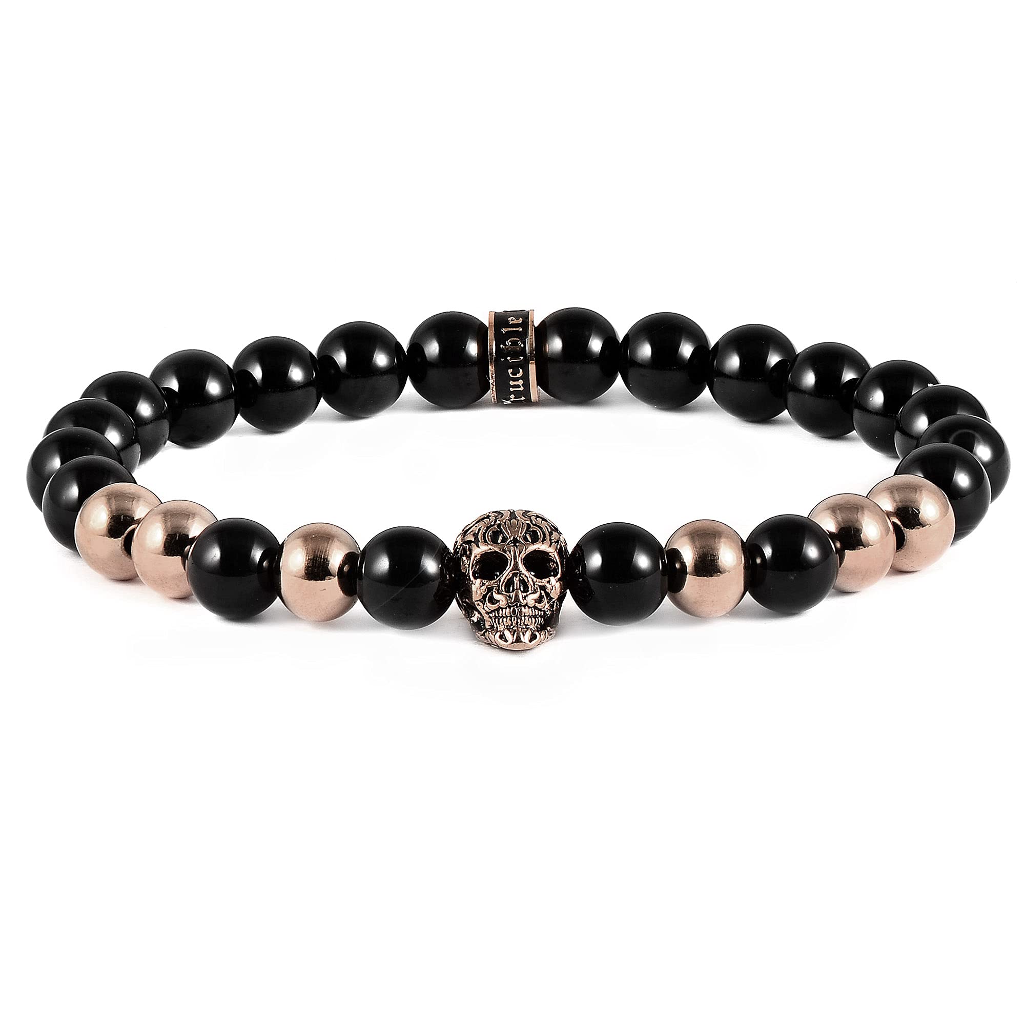 Foto 1 | Pulsera Crucible De Acero Inoxidable Chapada En Oro Rosa Con Forma De Calavera - Venta Internacional.