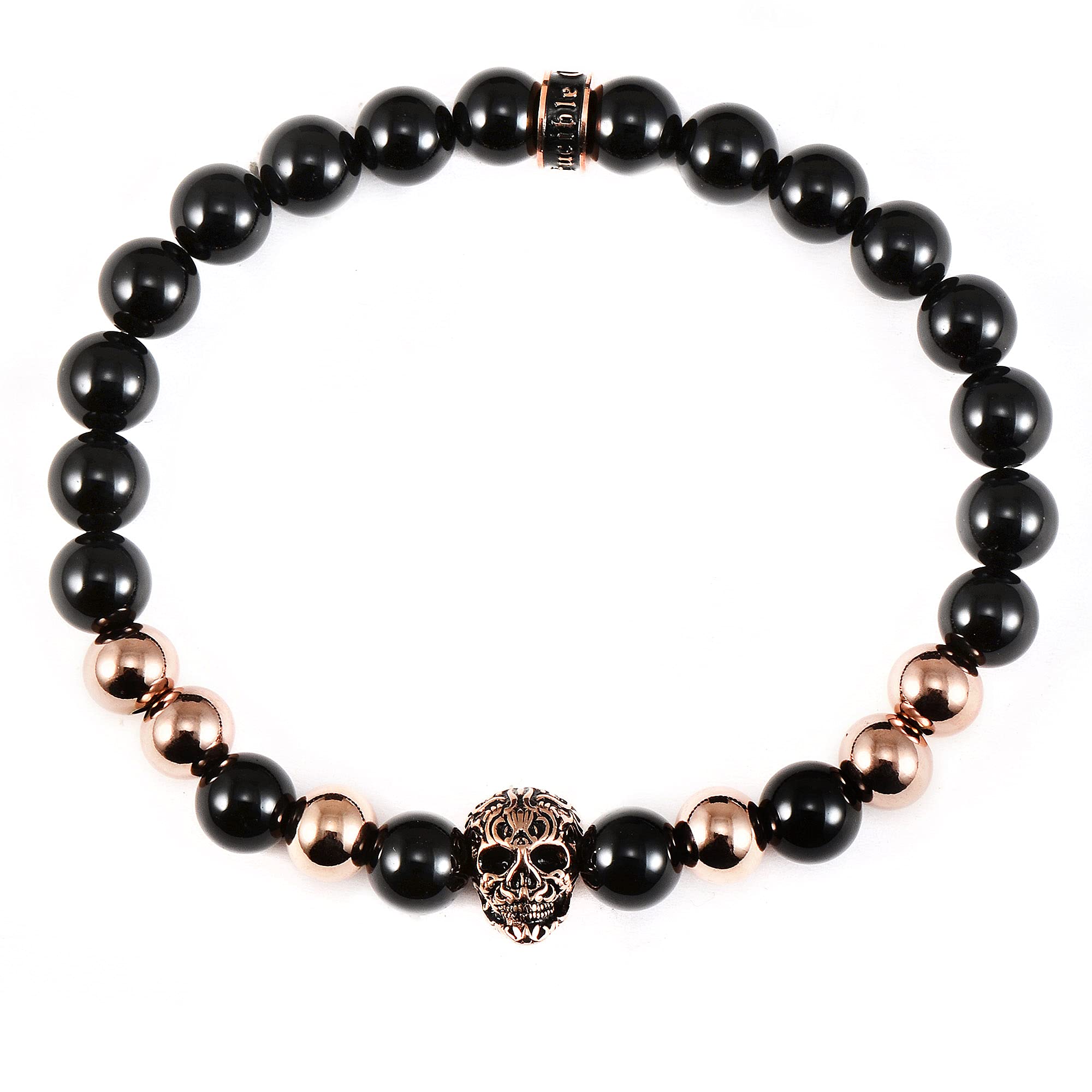 Foto 3 pulgar | Pulsera Crucible De Acero Inoxidable Chapada En Oro Rosa Con Forma De Calavera - Venta Internacional.
