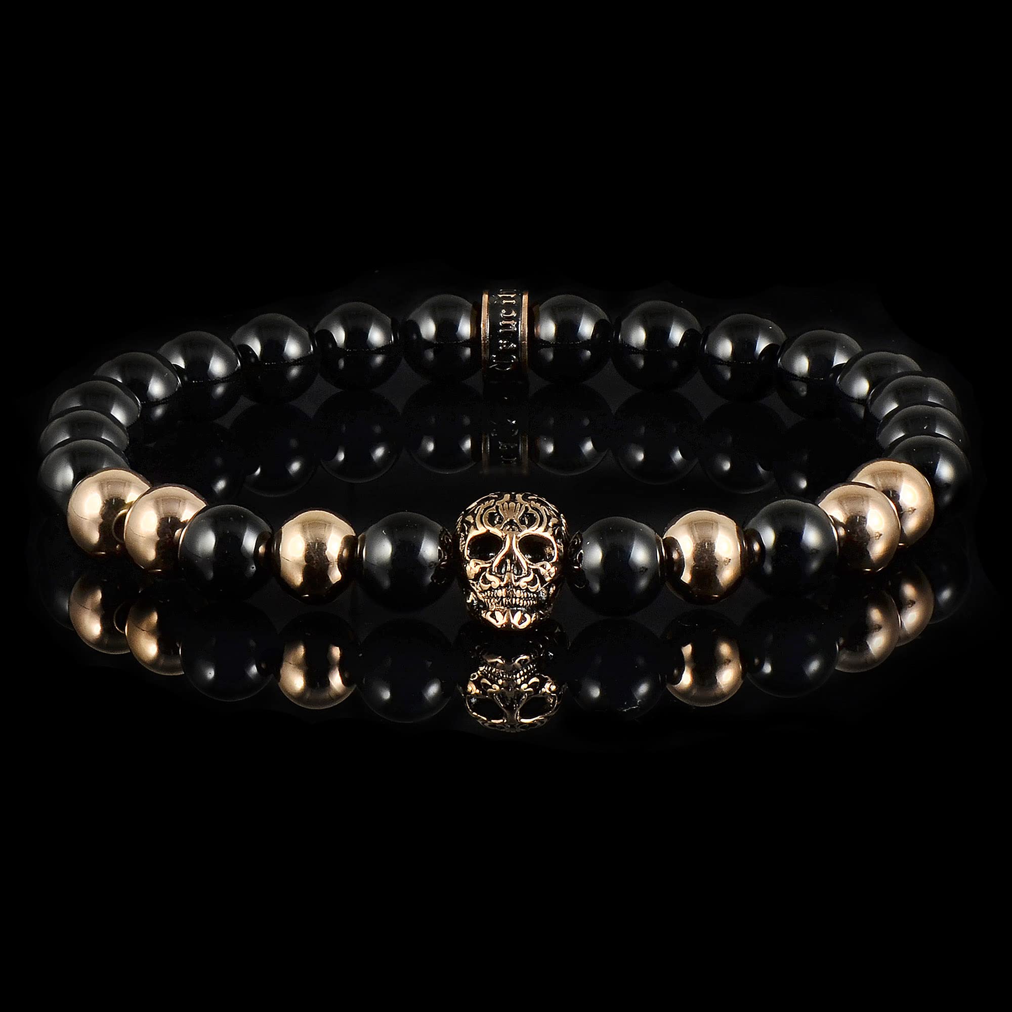 Foto 6 pulgar | Pulsera Crucible De Acero Inoxidable Chapada En Oro Rosa Con Forma De Calavera - Venta Internacional.