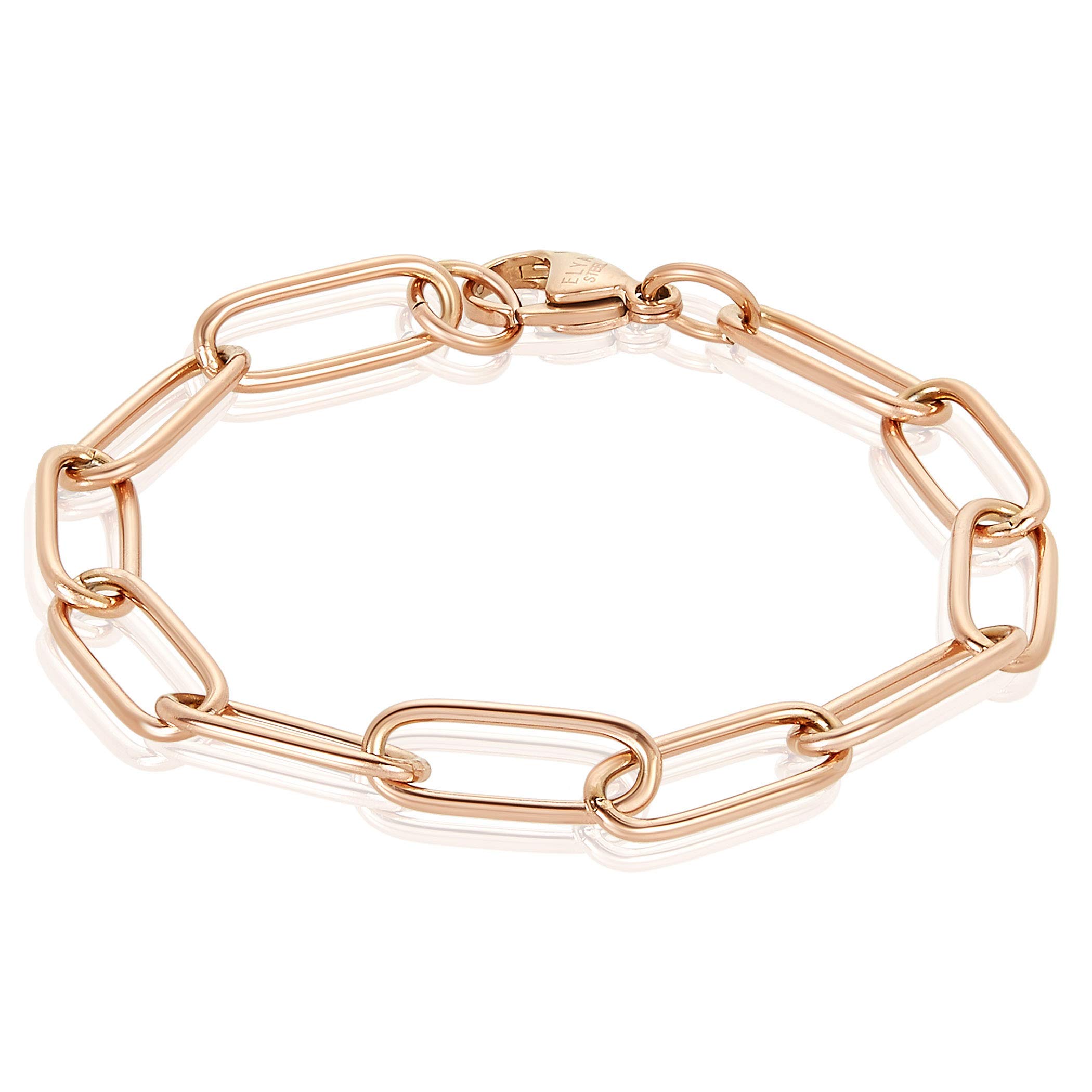 Foto 4 pulgar | Pulsera West Coast Jewelry En Oro Rosa Y Acero Inoxidable De 7 Mm - Venta Internacional.