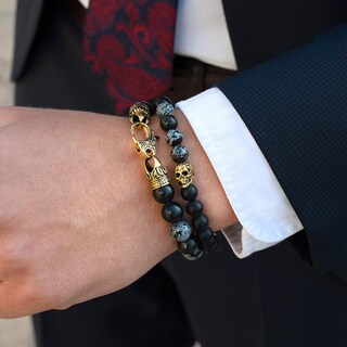 Foto 3 | Pulsera Crisol Con Forma De Copo De Nieve, Ágata, Chapada En Oro Envejecido - Venta Internacional.
