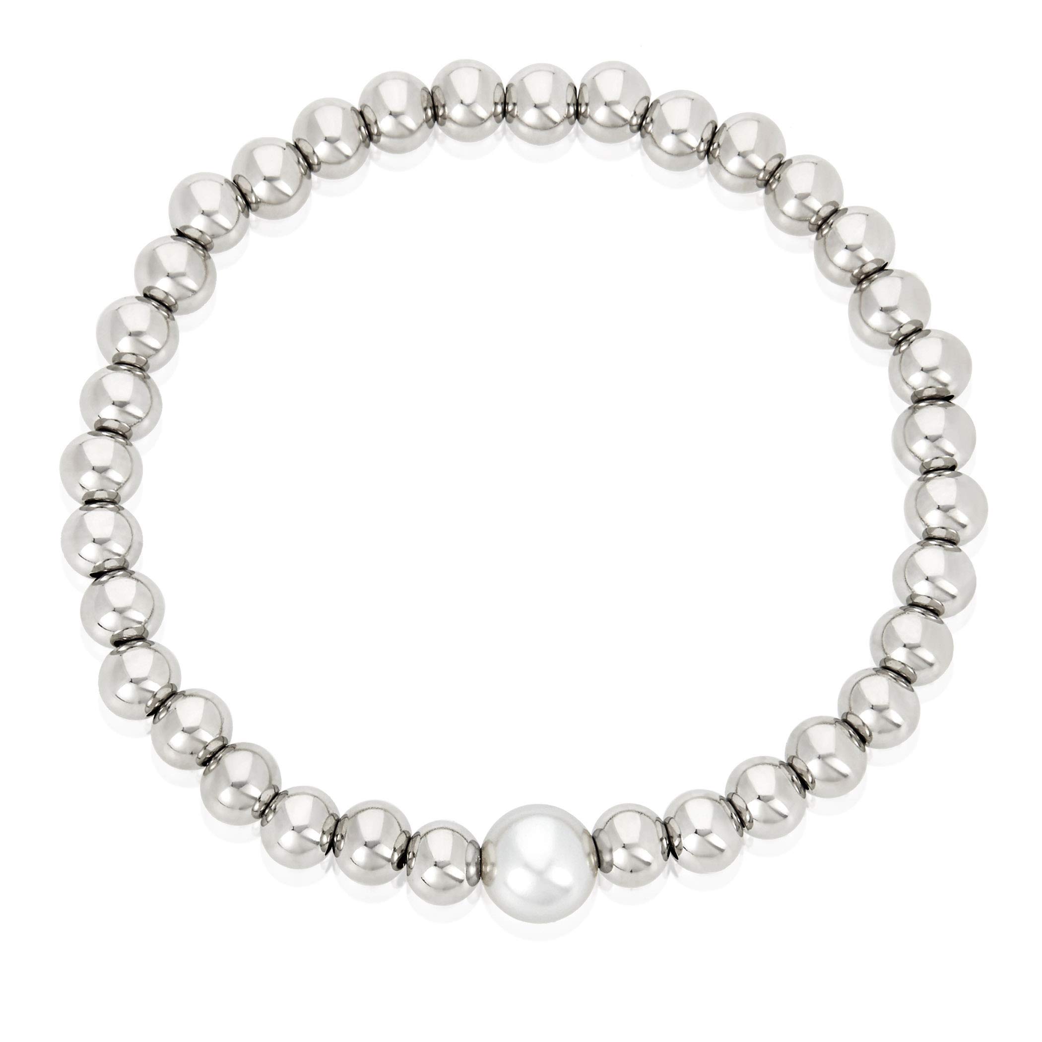 Foto 3 pulgar | Pulsera West Coast Jewelry Elya, Perla De Cristal Gris Claro - Venta Internacional.