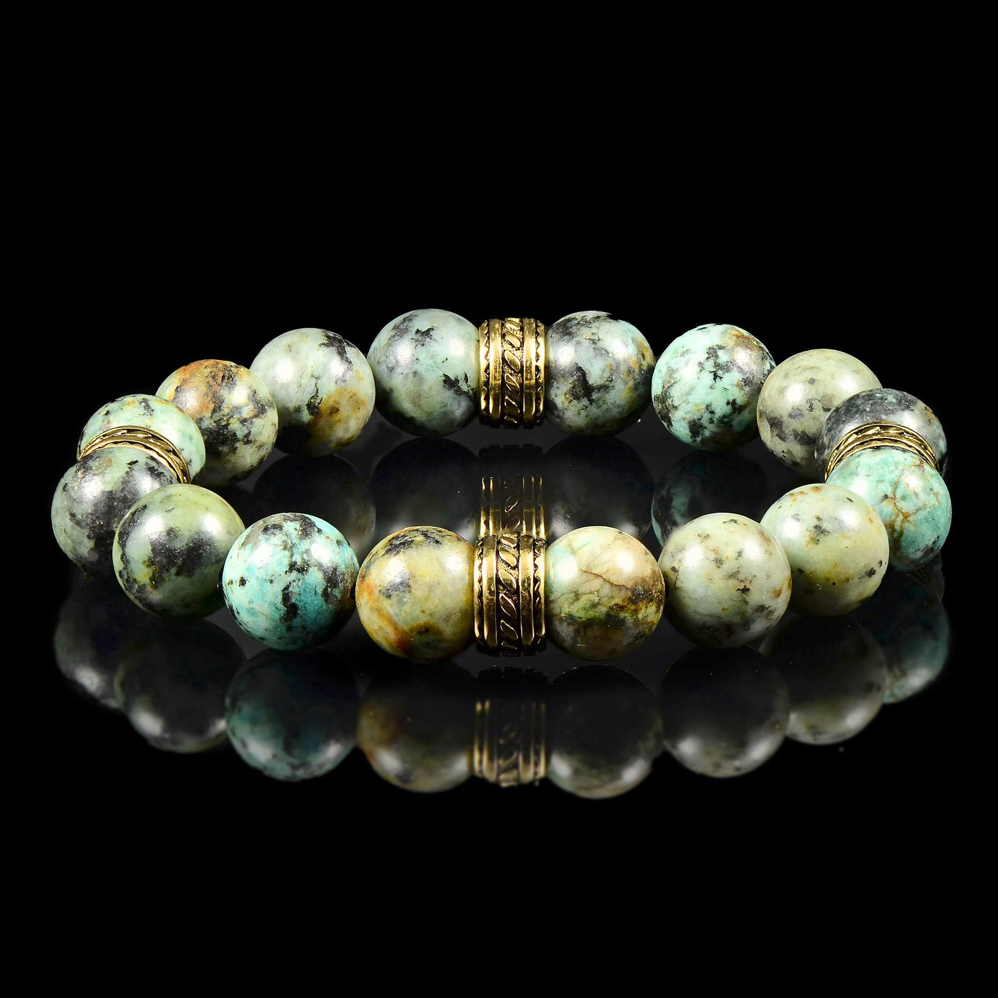 Foto 6 pulgar | Pulsera Crucible Con Piedra Turquesa Africana Chapada En Oro - Venta Internacional.