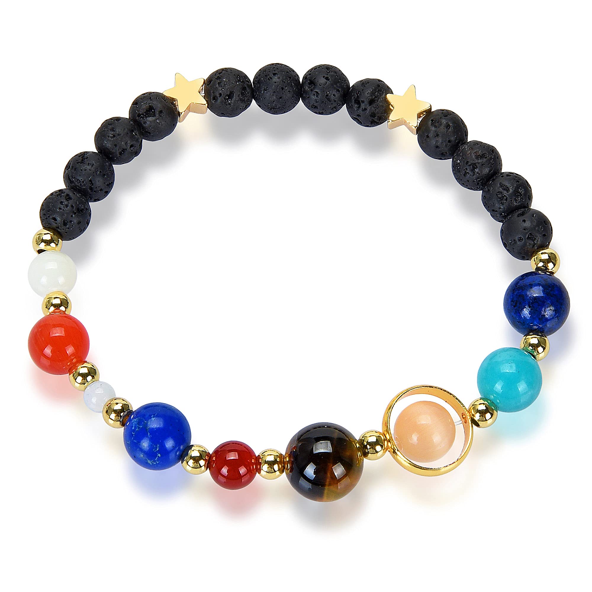 Foto 1 | Pulsera West Coast Jewelry Solar System Con Cuentas De Piedra De Lava De 6 Mm - Venta Internacional.