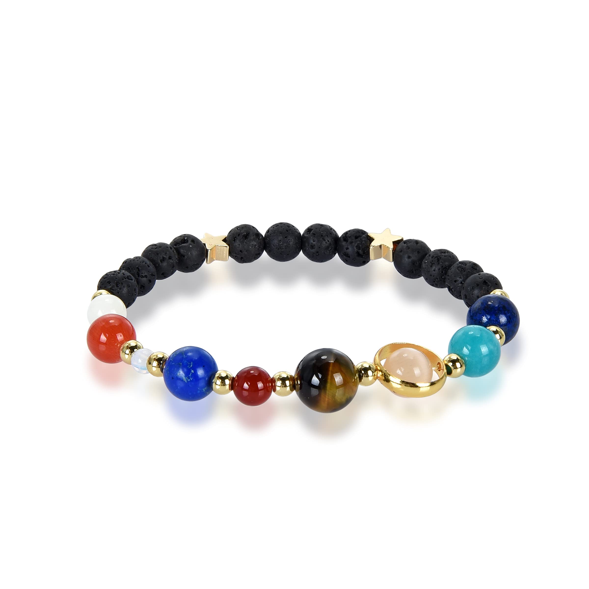Foto 2 | Pulsera West Coast Jewelry Solar System Con Cuentas De Piedra De Lava De 6 Mm - Venta Internacional.