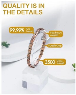Foto 2 | 21cm Pulsera De Cobre Puro Mujer Terapia Magnético Para