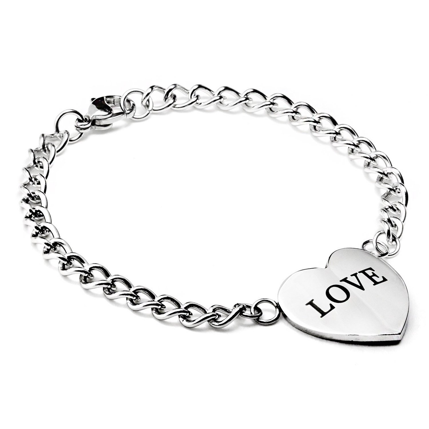 Foto 1 | Pulsera West Coast Jewelry Elya De Acero Inoxidable En Forma De Corazón De 18 Cm - Venta Internacional.