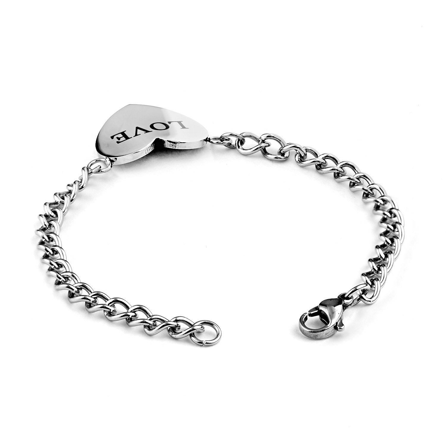 Foto 3 pulgar | Pulsera West Coast Jewelry Elya De Acero Inoxidable En Forma De Corazón De 18 Cm - Venta Internacional.