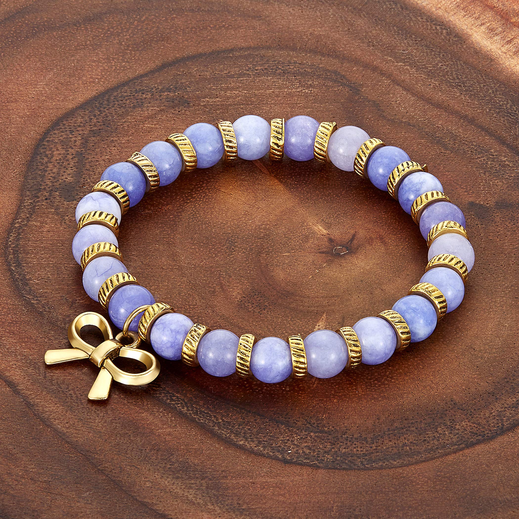 Foto 5 | Brazalete West Coast Jewelry Con Forma De Pajarita Con Piedra Lavanda Y Jade - Venta Internacional.