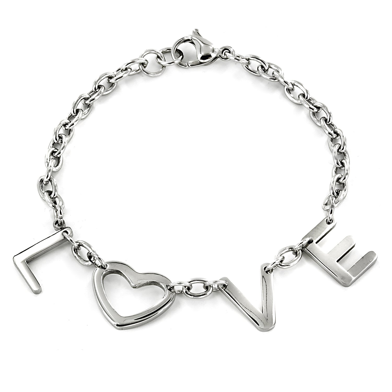 Foto 1 | Pulsera West Coast Jewelry De Acero Inoxidable Con Forma De Corazón «love» - Venta Internacional.