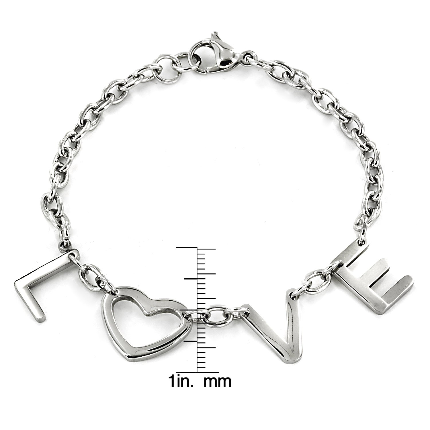 Foto 3 | Pulsera West Coast Jewelry De Acero Inoxidable Con Forma De Corazón «love» - Venta Internacional.