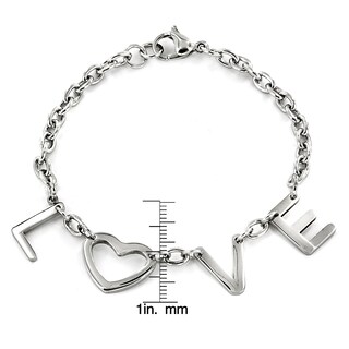 Foto 3 | Pulsera West Coast Jewelry De Acero Inoxidable Con Forma De Corazón «love» - Venta Internacional.