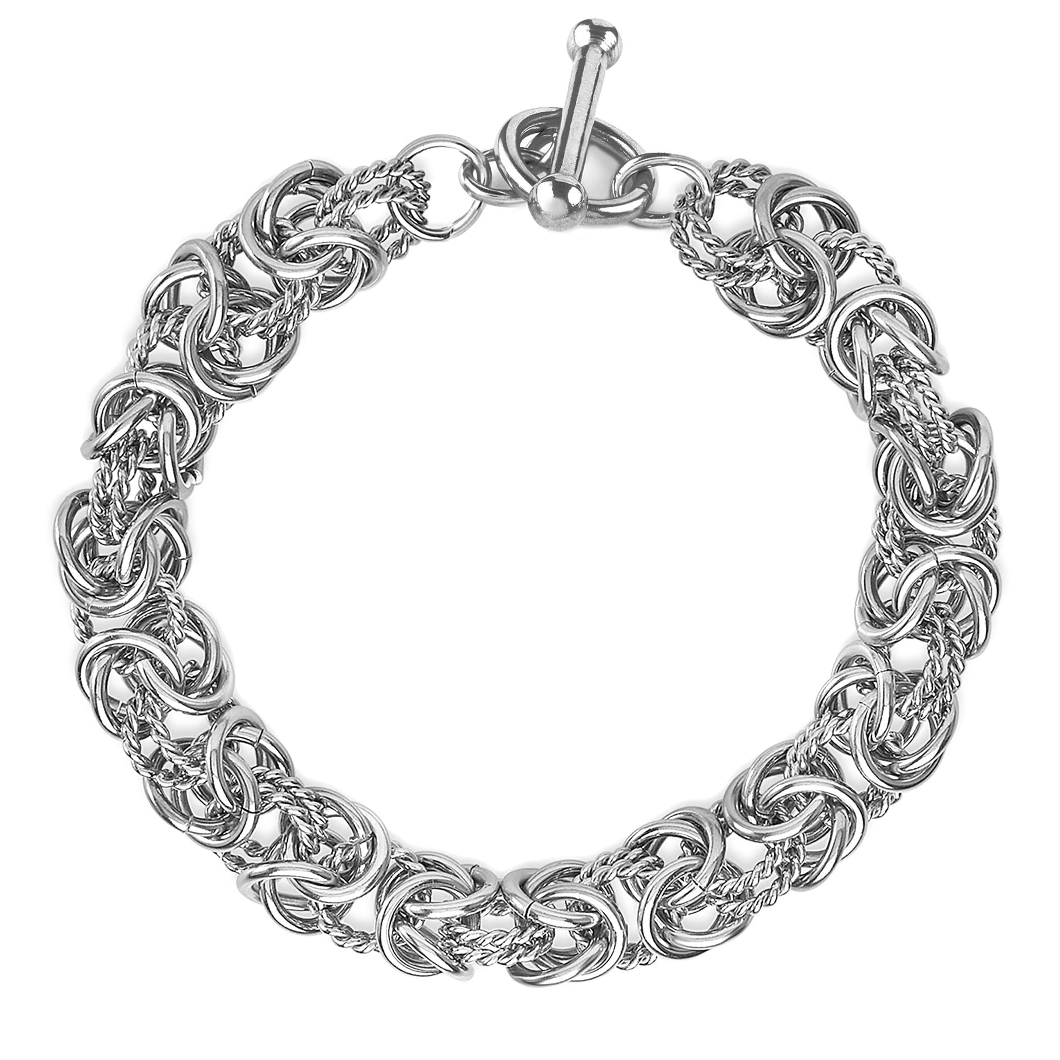 Foto 2 pulgar | Pulsera De Acero Inoxidable Bizantina Para Mujer De West Coast Jewelry - Venta Internacional.