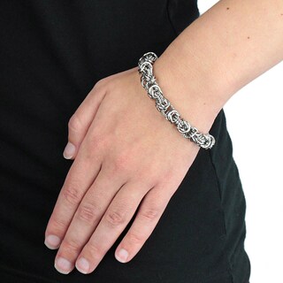 Foto 3 | Pulsera De Acero Inoxidable Bizantina Para Mujer De West Coast Jewelry - Venta Internacional.