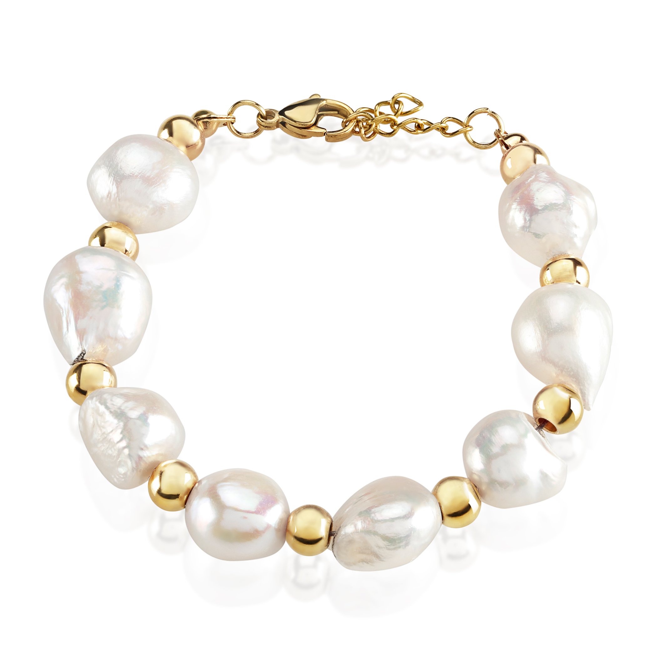 Foto 2 pulgar | Pulsera De Acero Inoxidable Con Perlas De Agua Dulce De West Coast Jewelry - Venta Internacional.