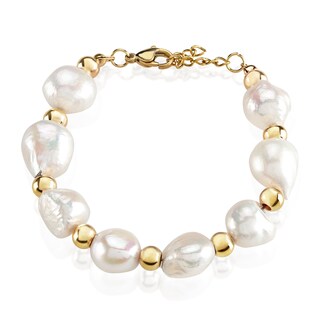 Foto 1 | Pulsera De Acero Inoxidable Con Perlas De Agua Dulce De West Coast Jewelry - Venta Internacional.