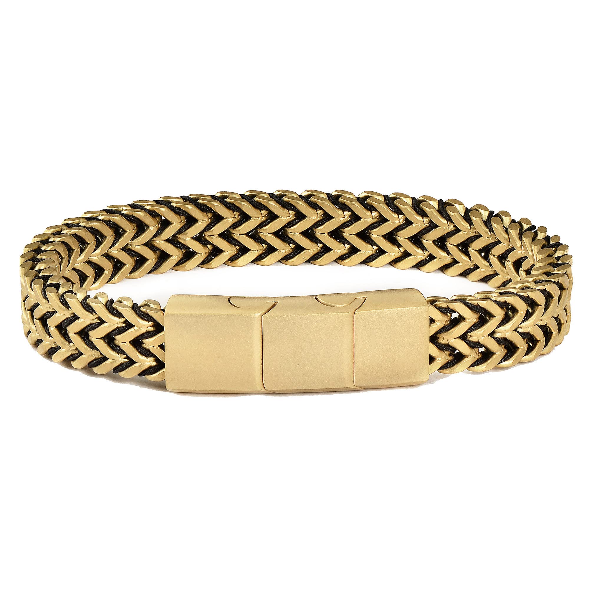 Foto 3 pulgar | Brazalete Crucible De Acero Inoxidable Bañado En Oro Con Acabado Mate - Venta Internacional.