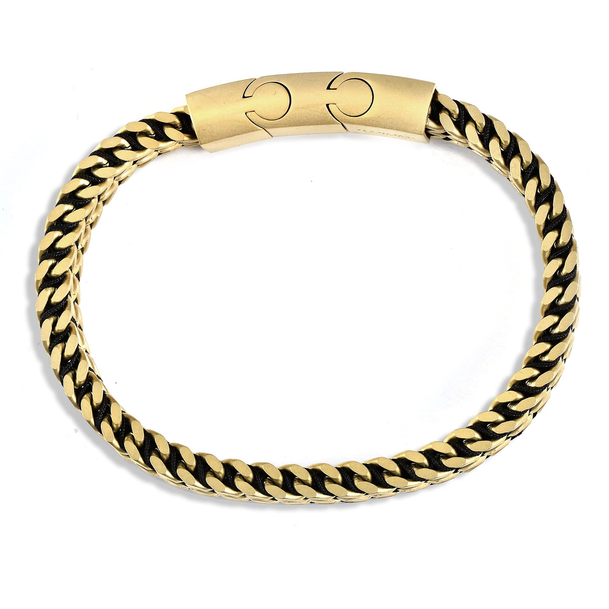 Foto 4 pulgar | Brazalete Crucible De Acero Inoxidable Bañado En Oro Con Acabado Mate - Venta Internacional.