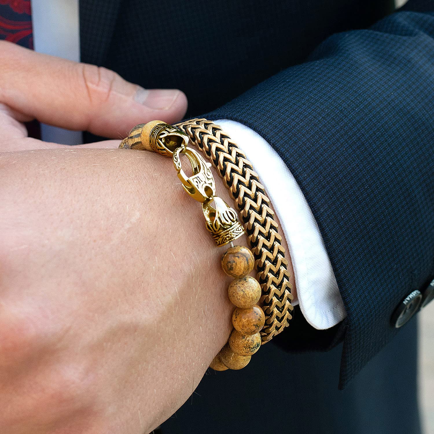 Foto 4 | Brazalete Crucible De Acero Inoxidable Bañado En Oro Con Acabado Mate - Venta Internacional.